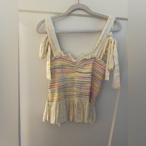 LoveShackFancy Bucky Tank in Butter Multicolor